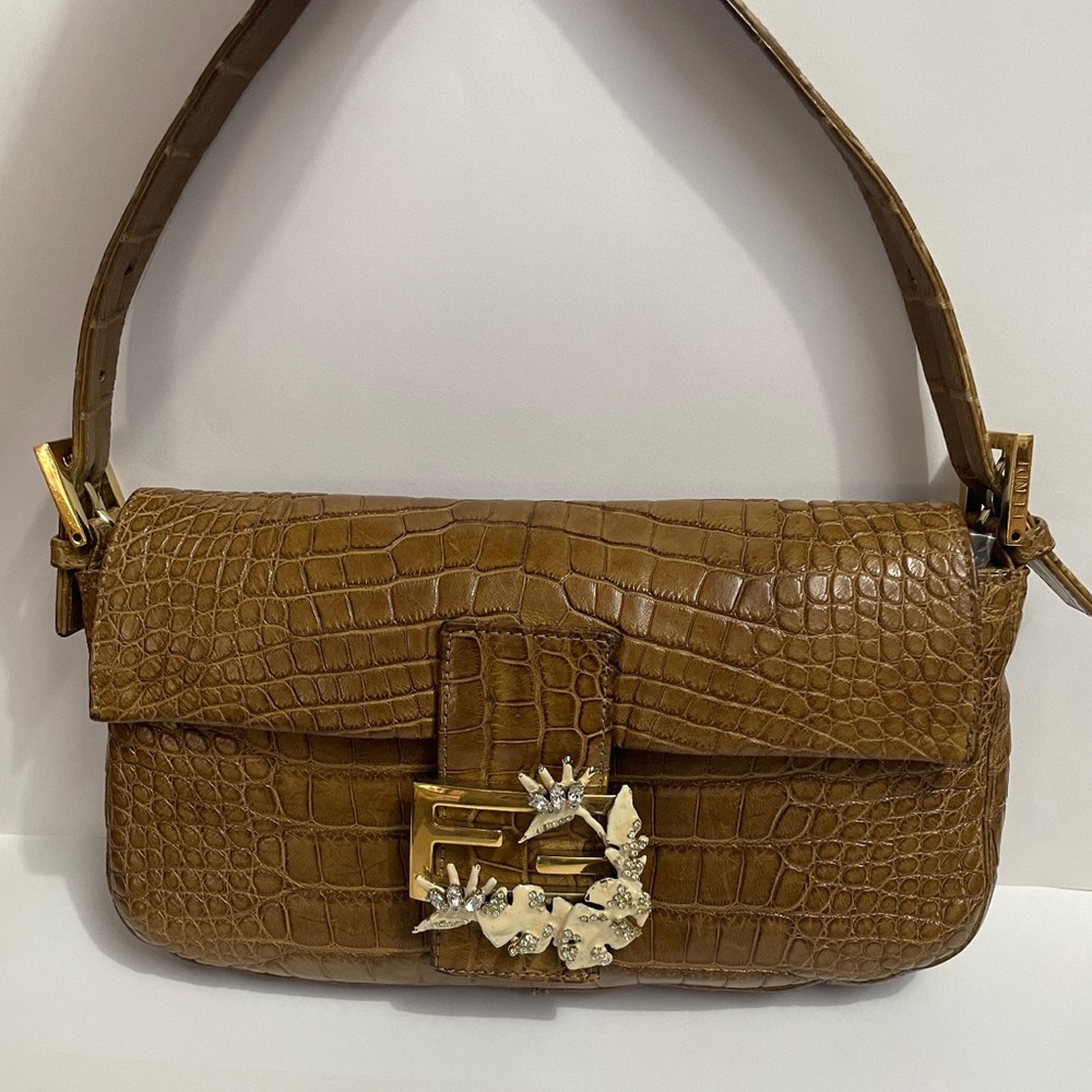 Rare! Vintage Fendi crocodile skin baguette bag - Picture 1 of 7